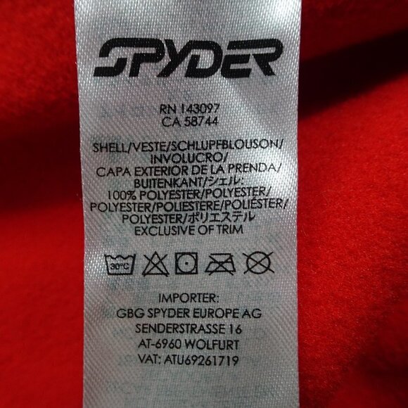 Spyder Red/Black Full Zip Ski Jacket Size X-Large - Picture 8 of 11